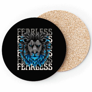Discover Black Blue Illustrative Fearless Coasters