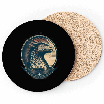 Discover Mystic Dragon Emblem Coasters Design