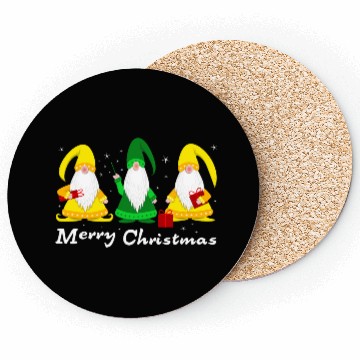 Discover Festive Christmas Gnomes Illustration Coasters