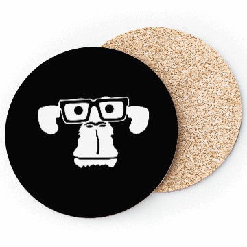 Discover Smart nerd monkey head horn-rimmed glasses geek Coasters