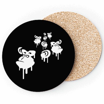 Discover Graffiti drops monkey heads spray faces team crew Coasters