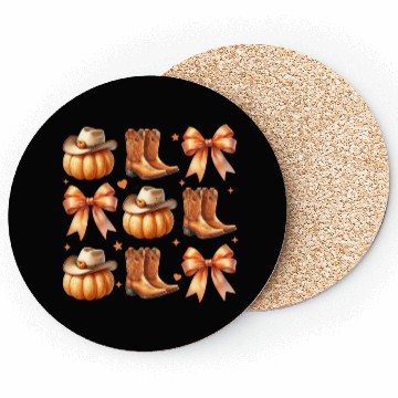Discover Bow Pumpkin Coasters