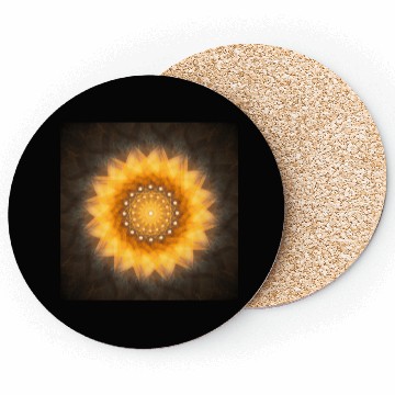Discover Geometric Sunflower Mandala Art Print Coasters