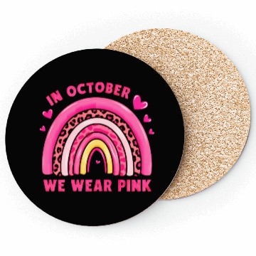 Discover In October We Wear Pink Leopard Coasters