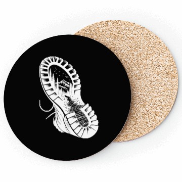 Discover Hiking Boot With Nature Mountain Landscape Profile Coasters