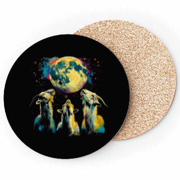 Discover Goat Farm Animal Farmer Howling Moon Coasters