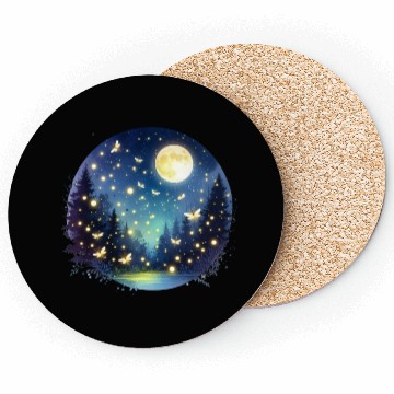 Discover Moonlit Fireflies Coasters