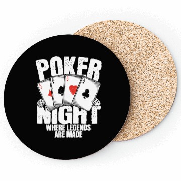 Discover Poker Night Where Legends Are Made Coasters