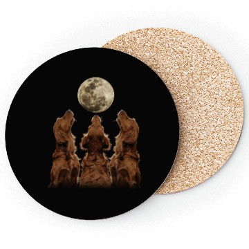 Discover Irish Setter Dog Howling Moon Coasters