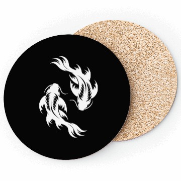 Discover Koi Carp Yoga Circle Style Yin And Yang Coasters