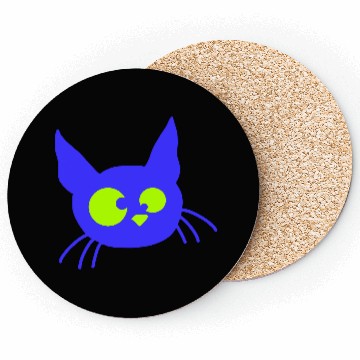 Discover Crazy Cat Squinting Funny Eyes Grimace Fun Cartoon Coasters
