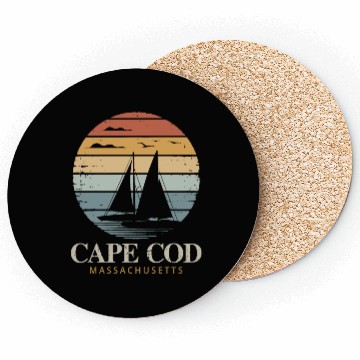 Discover Cape Cod Vintage SunsetMassachusetts Sailing Coasters