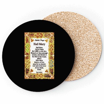 Discover Hail Mary Catholic Prayer Coasters