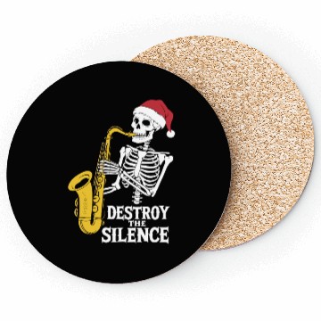 Discover Skeleton Saxophone Destroy the Silence Music Coasters