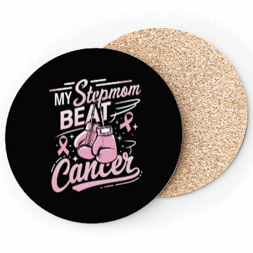 Discover My Stepmom Beat Cancer Breast Cancer Awareness Coasters