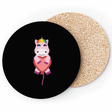 Discover Unicorn with a Heart Balloon Coasters