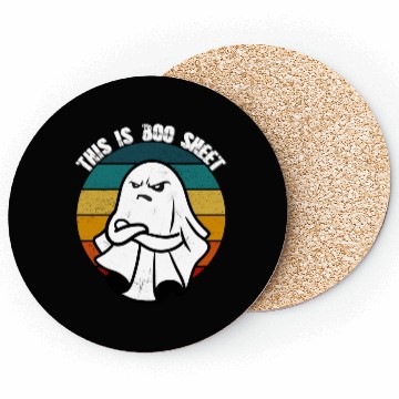 Discover This Is Boo Sheet Ghost Retro Halloween Coasters