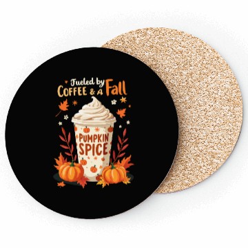 Discover Fueled by Coffee & Fall Vibes Coasters