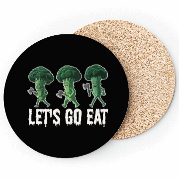Discover Let's Go Eat Broccoli Attack Coasters