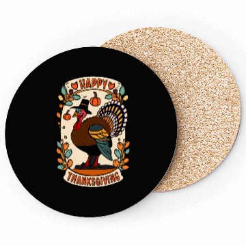 Discover Pilgrim Turkey - Thanksgiving Celebration Art Coasters
