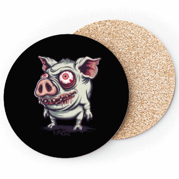 Discover Cute Ugly Zombie Pig Coasters