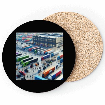 Discover Big Trucking Company Coasters
