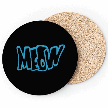 Discover Funny Meow Cat Cartoon Text Quote Comic Letters Coasters