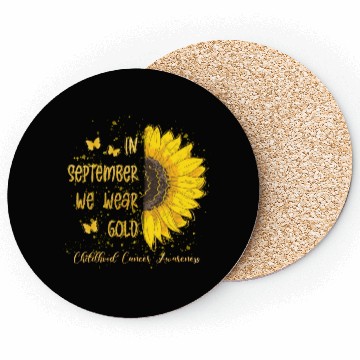 Discover In September Wear Gold Sunflower Coasters