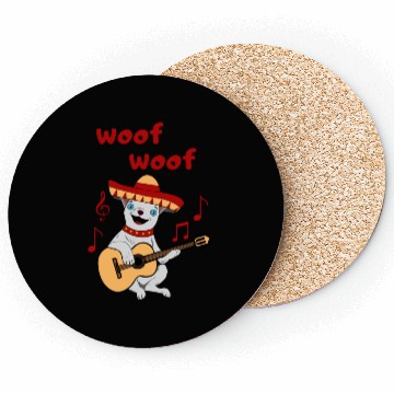 Discover Funny Chihuahua Playing a Guitar Coasters