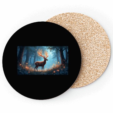 Discover Enchanted Deer in a Forest Coasters