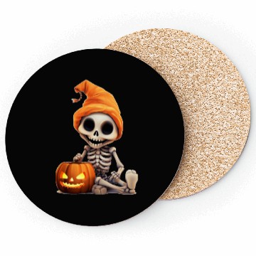 Discover Skeleton celebrating Halloween Coasters