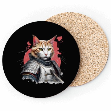 Discover Samurai Cat in Armor Coasters