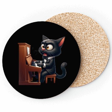 Discover Piano Prodigy Cat Coasters