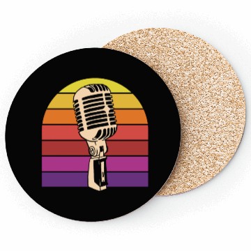Discover Vintage Microphone Retro Sunset Coasters