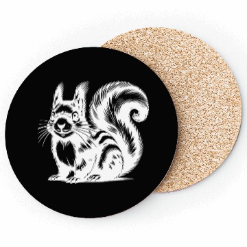 Discover Realistic Squirrel Tattoo Drawing Coasters