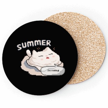 Discover Pixel Summer Melting Cat Coasters