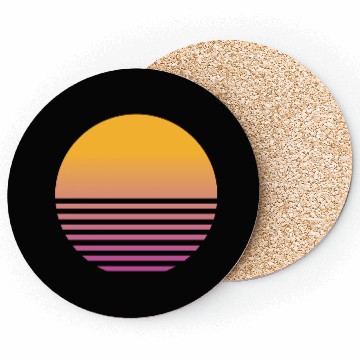 Discover Retro Sunset - 80s Vaporwave Aesthetic Coasters