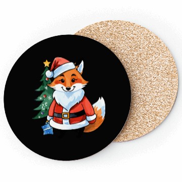 Discover Fox Christmas Watercolor Coasters