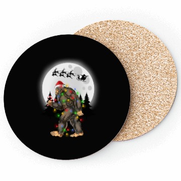 Discover Bigfoot Believe Christmas Tree Sasquatch Santa Coasters