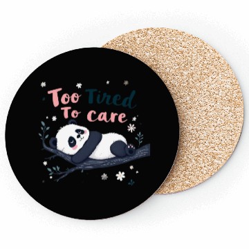 Discover Too Tired To Care Sleepy Panda Illustration Coasters