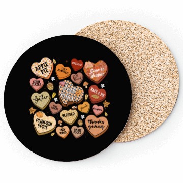 Discover fall candy hearts Coasters