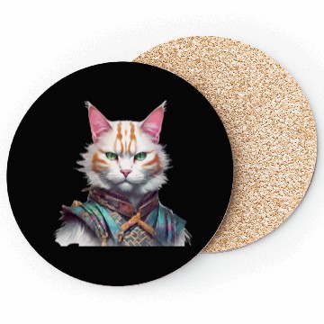 Discover Samurai Cat Guardian Coasters