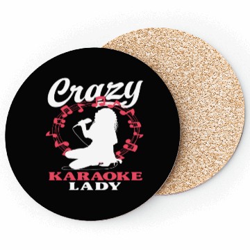 Discover Crazy Karaoke Lady Fun Music Lovers Coasters
