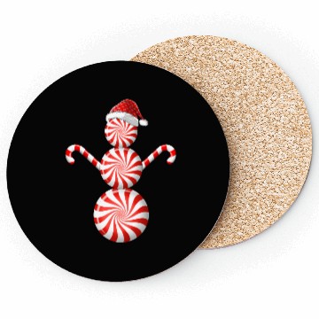 Discover Funny Christmas Coasters Peppermint Candy Snowman