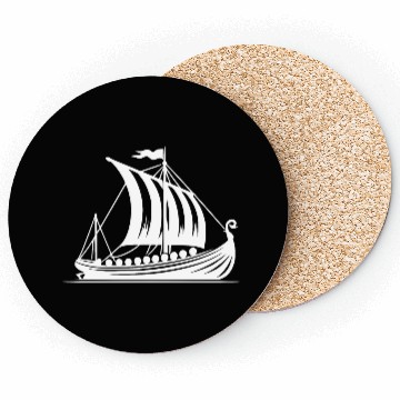 Discover Dragon Boat With Sail Viking Style Design Coasters