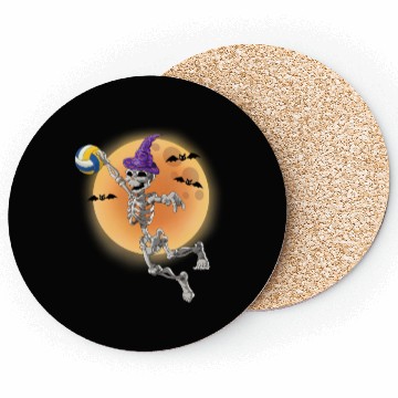 Discover Volleyball Skeleton Volleyball Player Halloween Coasters
