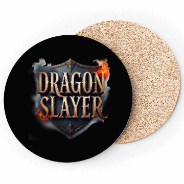Discover Dragon Slayer Medieval Typography Coasters