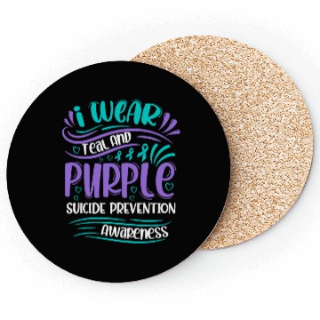 Discover Wellness Collection - I Wear Purple & Teal Coasters