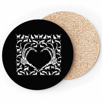 Discover Skeletal Cat-titude: A Spooky Love Coasters