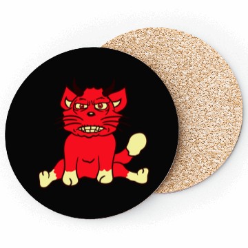 Discover Demon Monster Cat Halloween Fun Horror Devil Horns Coasters